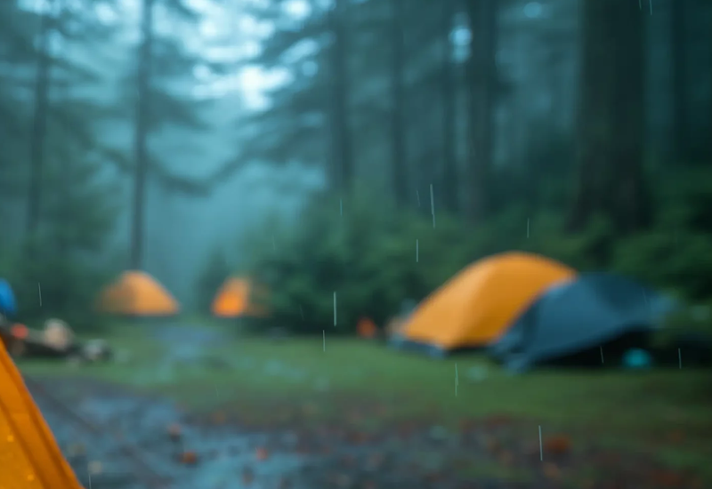 Campeggiare Sotto la Pioggia